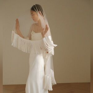 Fringe, Tulle, Boho Veil